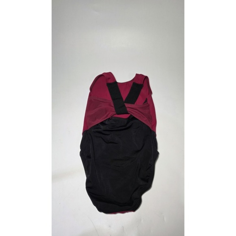 GK Elite Child CM Gymnastics Leotard Maroon And Black - Picture 3 of 7